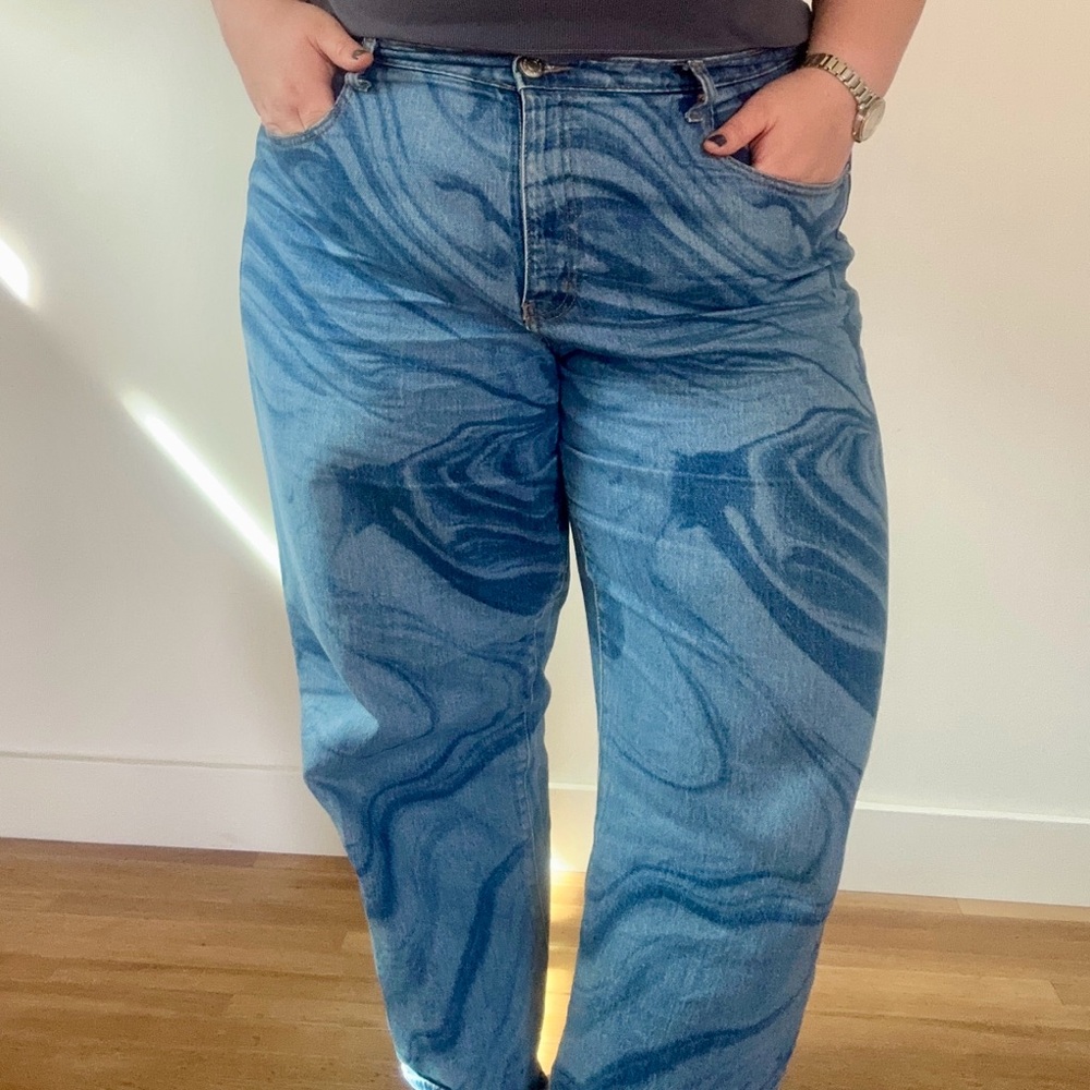 Wild Fable Marble Straight Leg High Waist Baggy Jean women’s Jeans